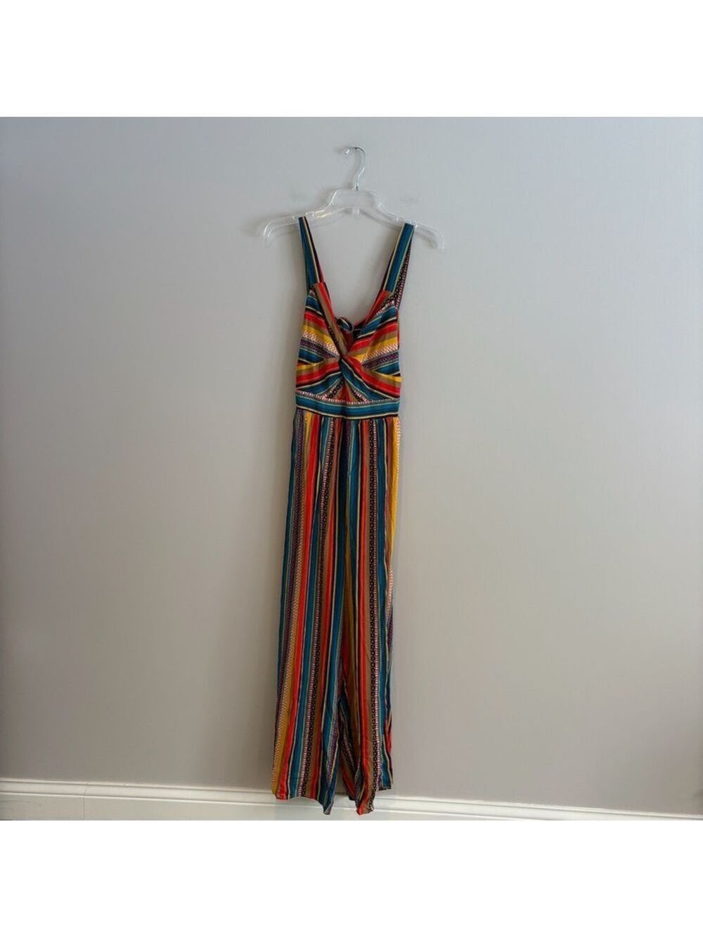 Cupshe Multicolor Patterned Front Tie Jumpsuit Size L